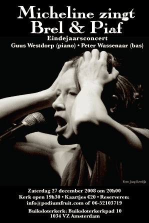 Flyer Brel & Piaf door Micheline